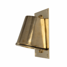 Mullan Lighting Lighting Wade Outdoor Brass Wall Spotlight with Back Plate
