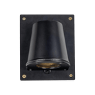 Mullan Lighting Lighting Wade Outdoor Brass Wall Spotlight with Back Plate
