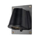 Mullan Lighting Lighting Powder-coated Matte Black Wade Outdoor Brass Wall Spotlight with Back Plate