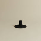 NORTH PALM Matte Black Wave Plate Taper Candle Holder