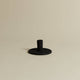 NORTH PALM Matte Black Wave Plate Taper Candle Holder