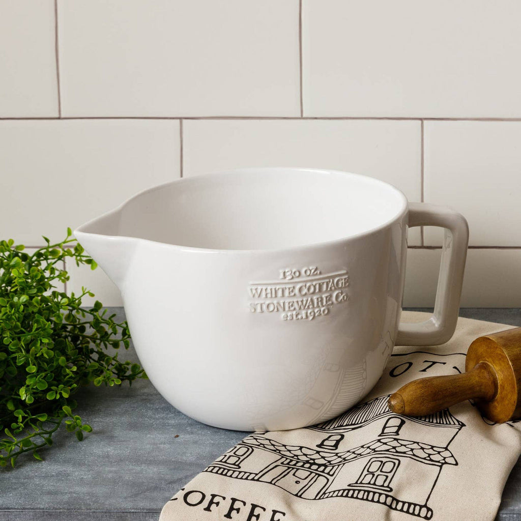 Audrey's Kitchen Tools & Utensils White Cottage Ceramic Batter Bowl