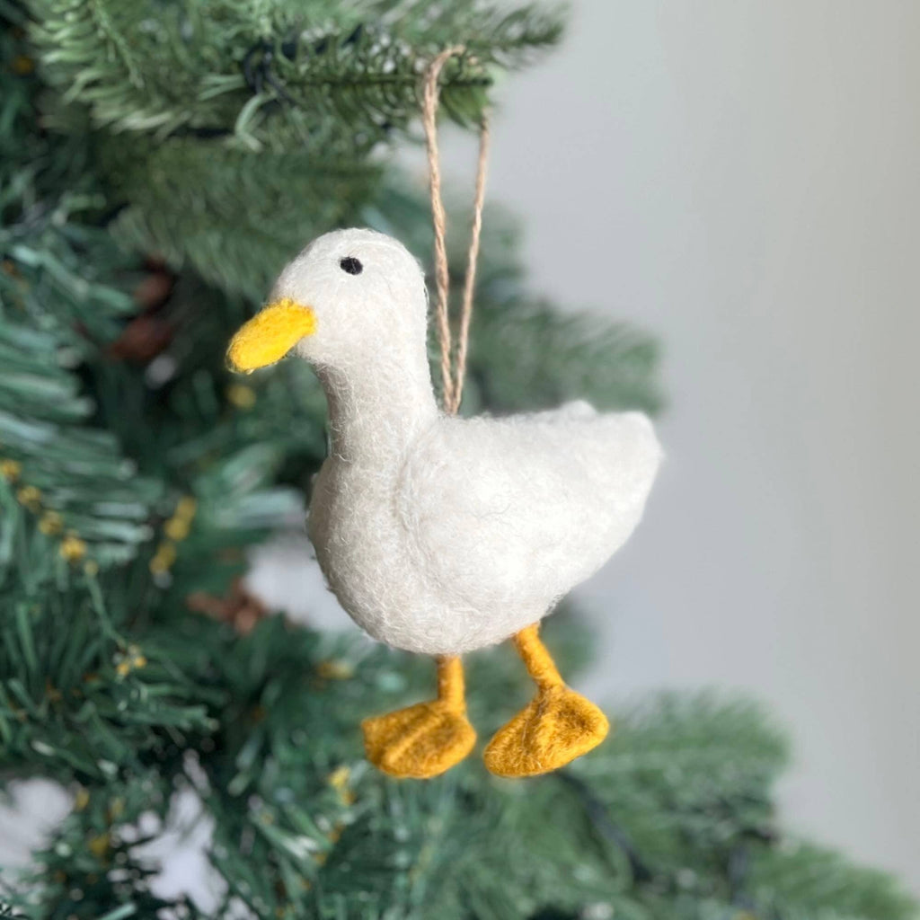 Ganapati Holiday Ornaments White Duck Felt Ornament