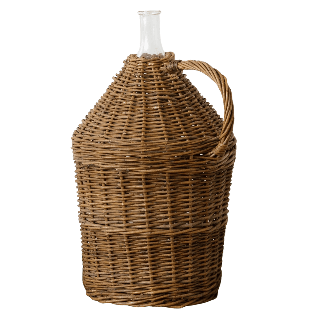 Audrey's Decor Large Wicker Demijohn With Handle
