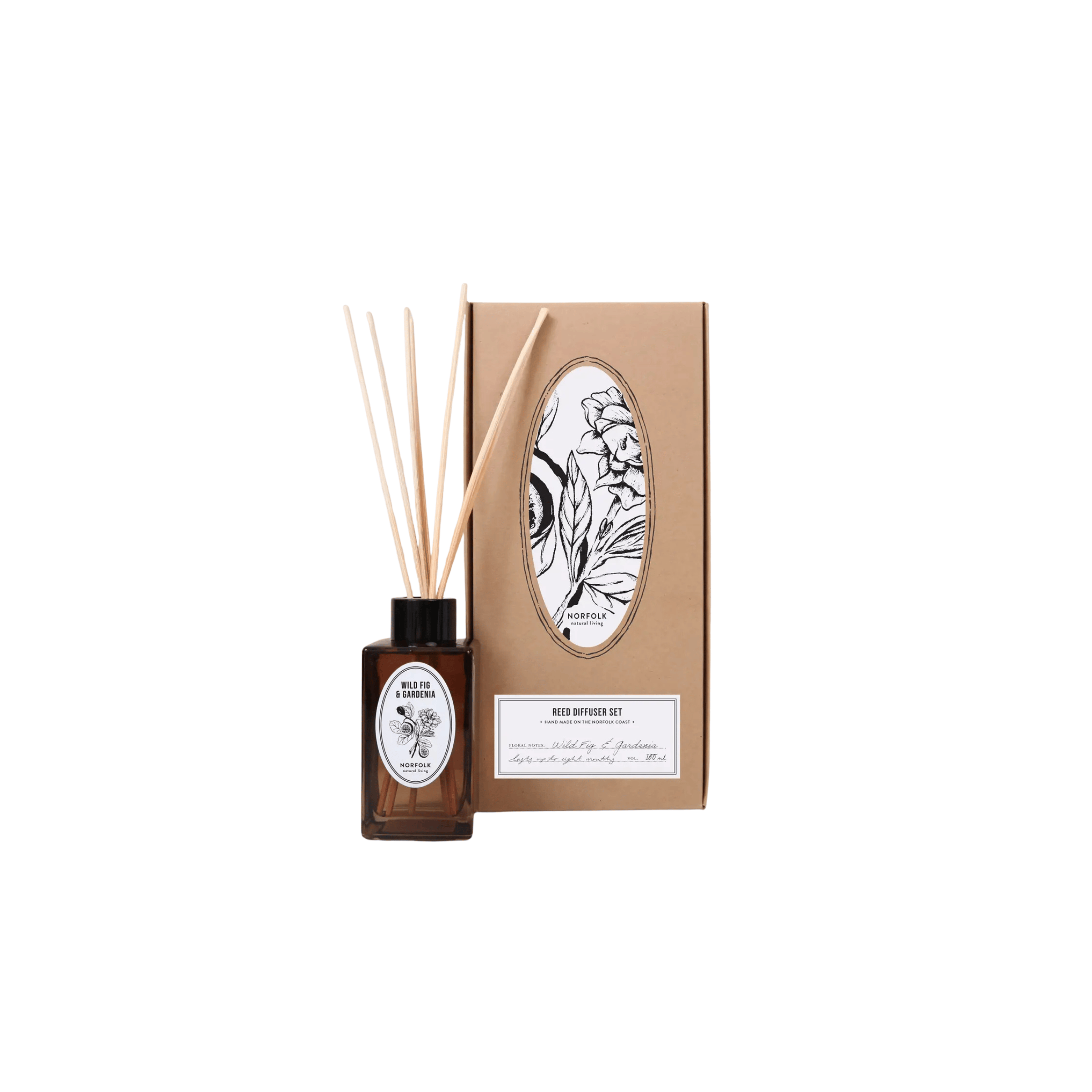 Norfolk Natural Living Home Fragrance Wild Fig & Gardenia Diffuser Oil Set