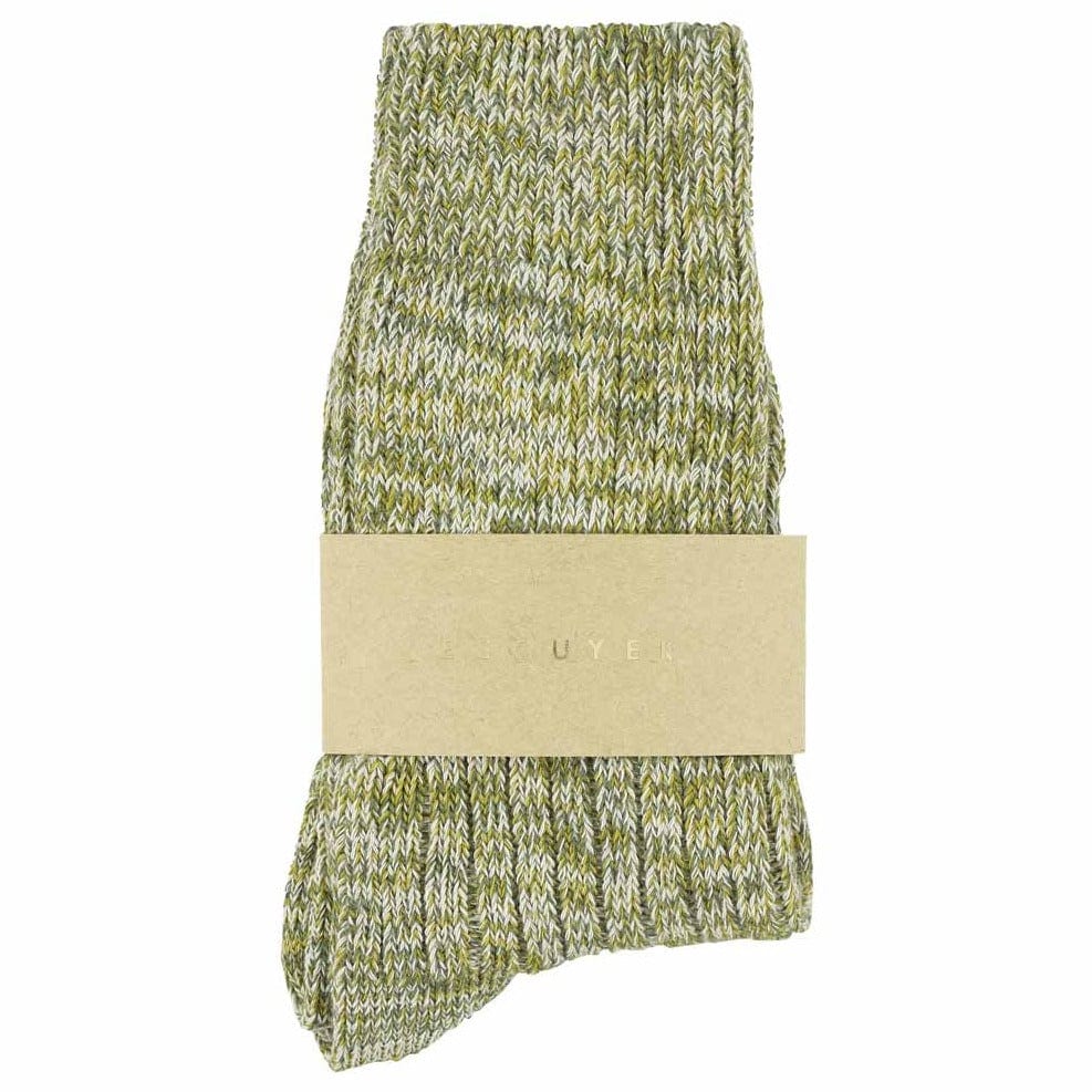 Escuyer Socks Women Melange Blend Socks Green / Yellow