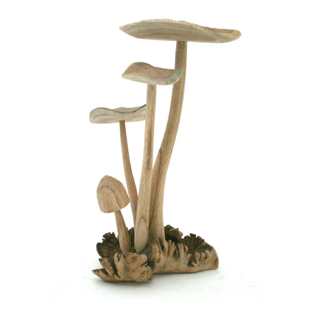 Modern Eastern by Contrast Inc. Decor Medium Wood Mushroom Sculpture, Flat Top (Copy)