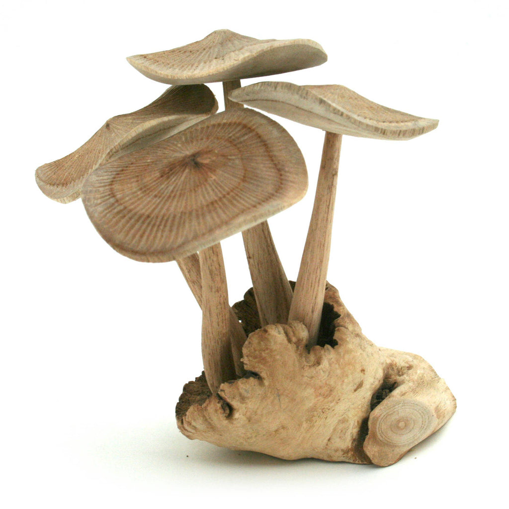 Modern Eastern by Contrast Inc. Decor Extra Small Wood Mushroom Sculpture, Flat Top (Copy)