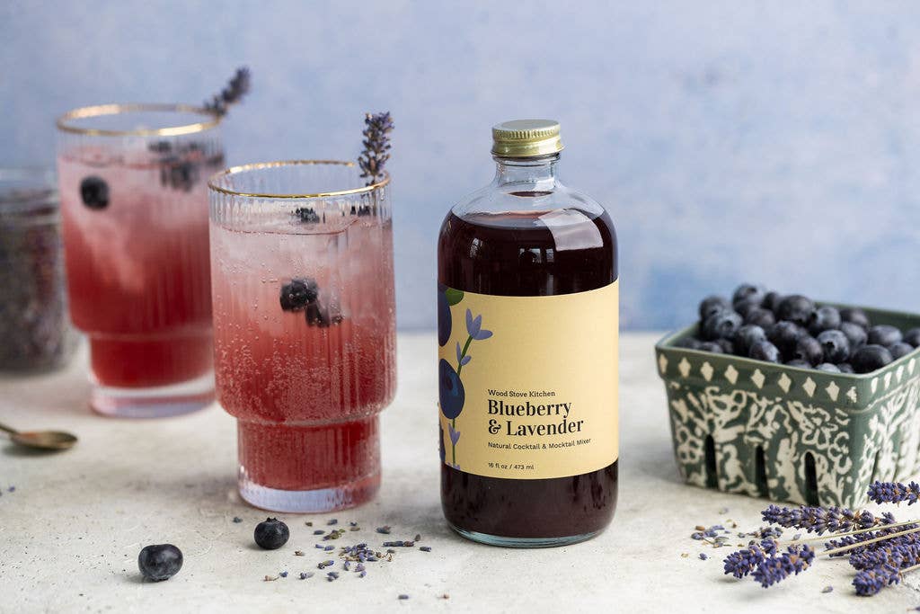 Wood Stove Kitchen Wood Stove Kitchen - Blueberry and Lavender Cocktail Mixer and Mocktail Mixer, 16 fl oz