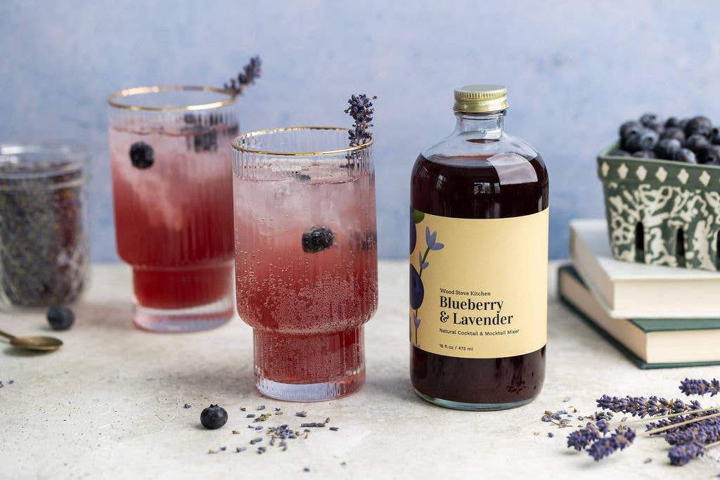 Wood Stove Kitchen Wood Stove Kitchen - Blueberry and Lavender Cocktail Mixer and Mocktail Mixer, 16 fl oz