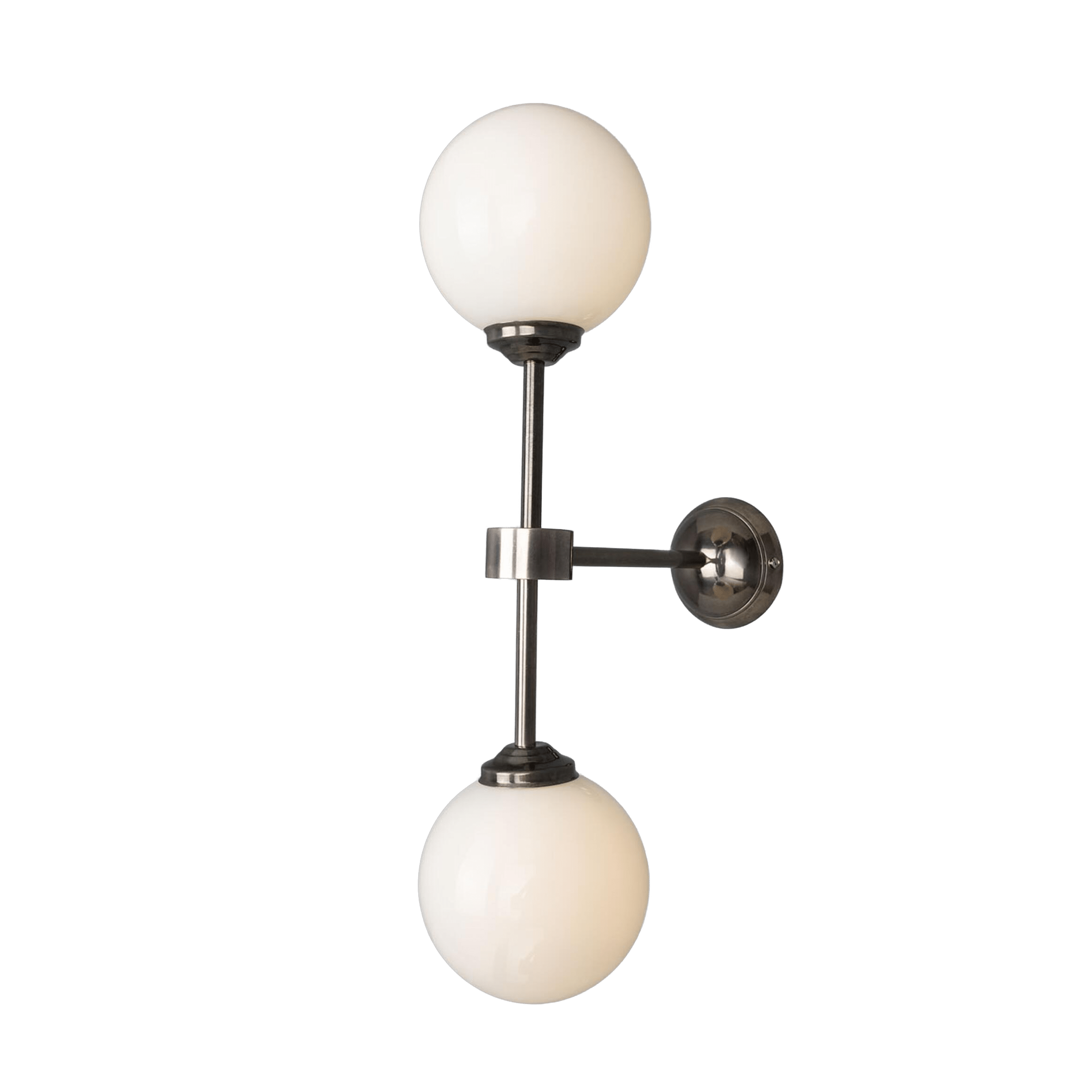 Mullan Lighting Lighting Antique Silver Yaounde Double Globe Wall Sconce
