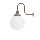 Mullan Lighting Lighting Yerevan Opal Glass Globe Swan Neck Wall Sconce