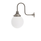 Mullan Lighting Lighting Yerevan Opal Glass Globe Swan Neck Wall Sconce