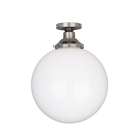 Mullan Lighting Lighting 11.8" / Antique Silver Yerevan Opal Globe Flush Ceiling Light
