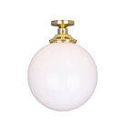 Mullan Lighting Lighting 11.8" / Polished Brass Yerevan Opal Globe Flush Ceiling Light