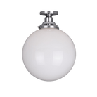Mullan Lighting Lighting 11.8" / Polished Chrome Yerevan Opal Globe Flush Ceiling Light
