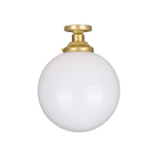 Mullan Lighting Lighting 11.8" / Satin Brass Yerevan Opal Globe Flush Ceiling Light