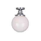 Mullan Lighting Lighting 7.9" / Polished Chrome Yerevan Opal Globe Flush Ceiling Light