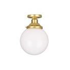 Mullan Lighting Lighting 7.9" / Satin Brass Yerevan Opal Globe Flush Ceiling Light