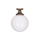 Mullan Lighting Lighting 9.8" / Antique Brass Yerevan Opal Globe Flush Ceiling Light