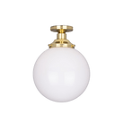 Mullan Lighting Lighting 9.8" / Polished Brass Yerevan Opal Globe Flush Ceiling Light