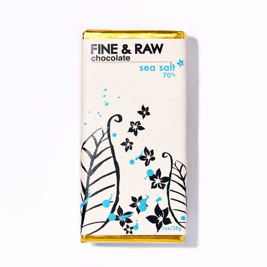 FINE & RAW default 1oz Sea Salt Chocolate Bar - Signature Collection(70% cacao)