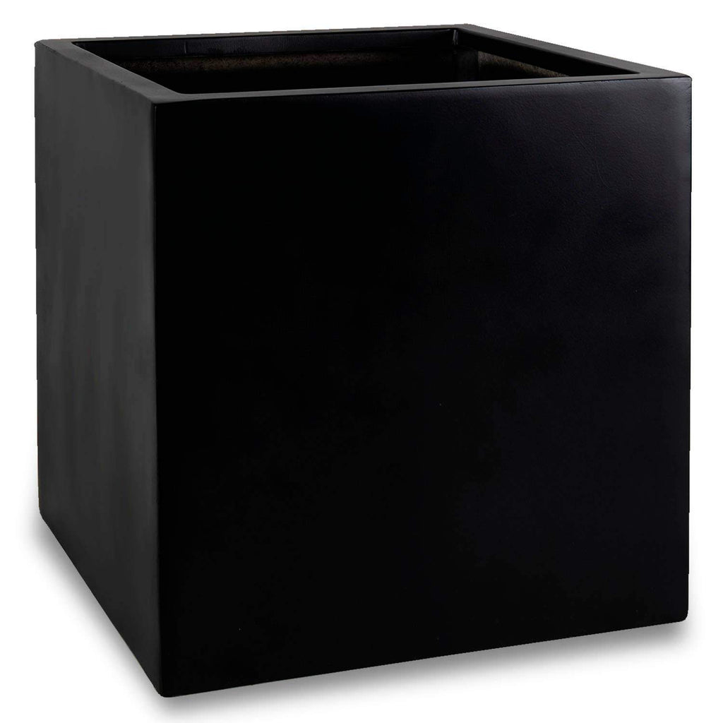 Vasesource 24x24 Black Cube XL Fiberstone Planter