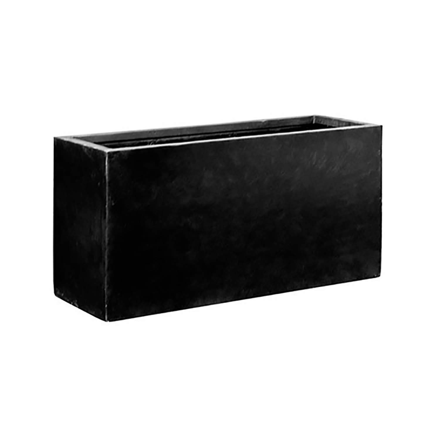 Large Black Fiberstone Rectangular Planter