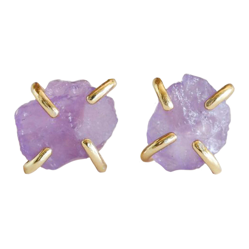 JaxKelly Jewelry Amethyst Gemstone Prong Earrings