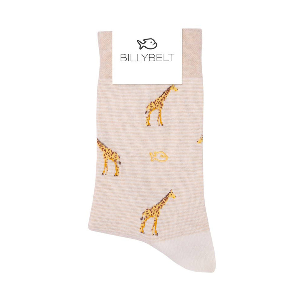Billybelt Socks Beige Safari Animal Cotton Socks