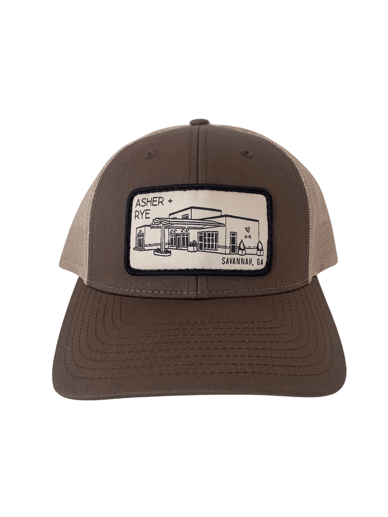 Asher + Rye Brown/Khaki Asher and Rye Trucker Hat