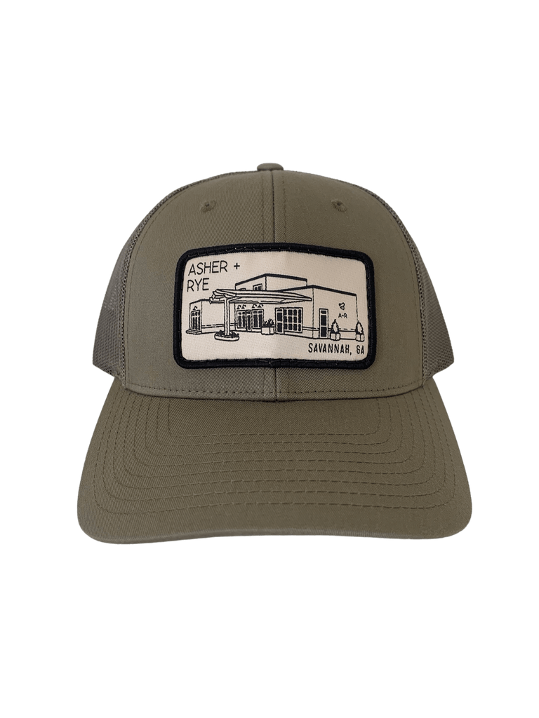 Asher + Rye Olive Green Asher and Rye Trucker Hat