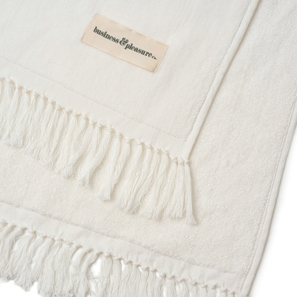 Business & Pleasure Textile Beach Towel, Antique White