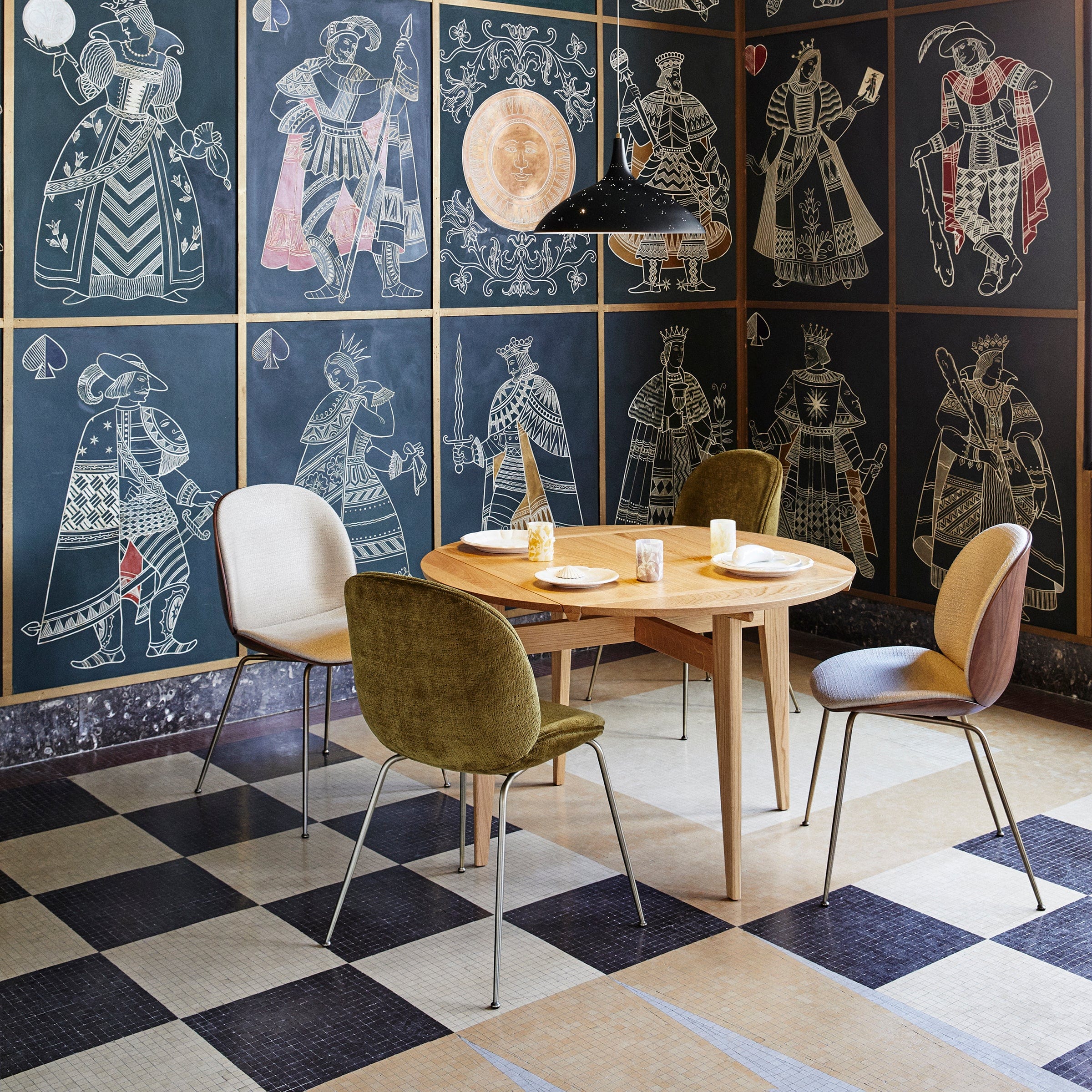 Gubi Furniture Beetle Dining Chair - Fully Upholstered, Conic Base