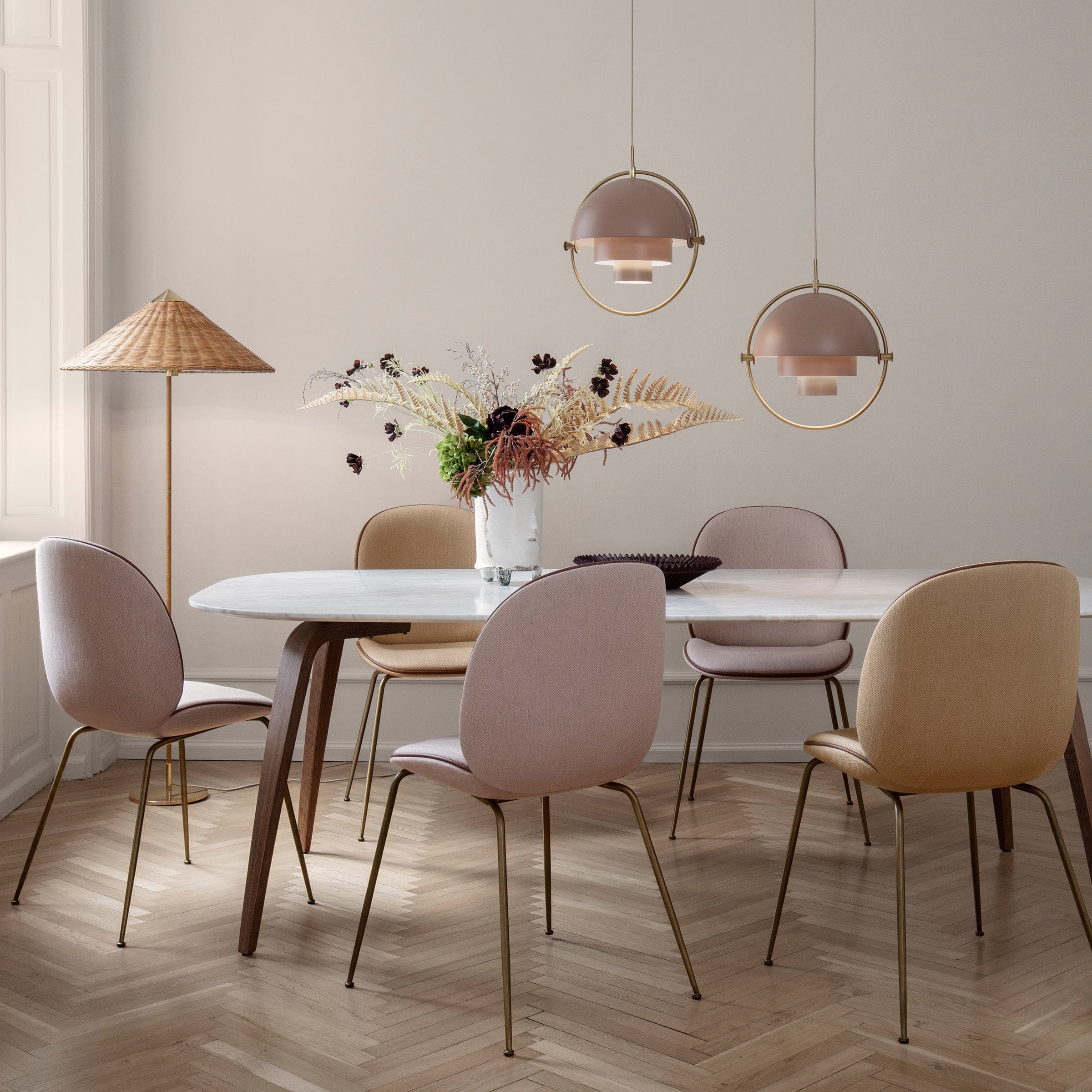 Gubi Furniture Beetle Dining Chair - Fully Upholstered, Conic Base