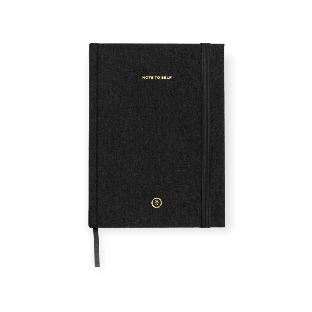 Wit & Delight Book Black Linen Note to Self Journal