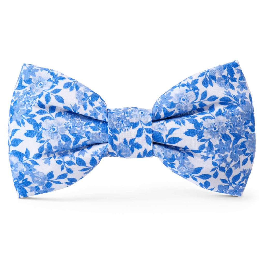 The Foggy Dog Standard Blue Roses Spring Dog Bow Tie