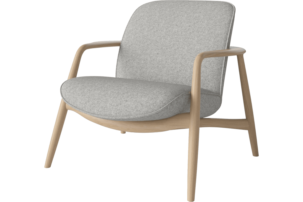 Bolia Furniture Qual / Light Grey Melange / White Pigmented Oiled Oak Bowie Armchair