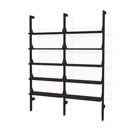 Gus Modern Bookcases & Standing Shelves Black Uprights Black Brackets Black Shelves Branch-2 Shelving Unit