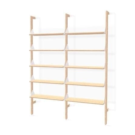 Gus Modern Bookcases & Standing Shelves Blonde Uprights White Brackets Blonde Shelves Branch-2 Shelving Unit