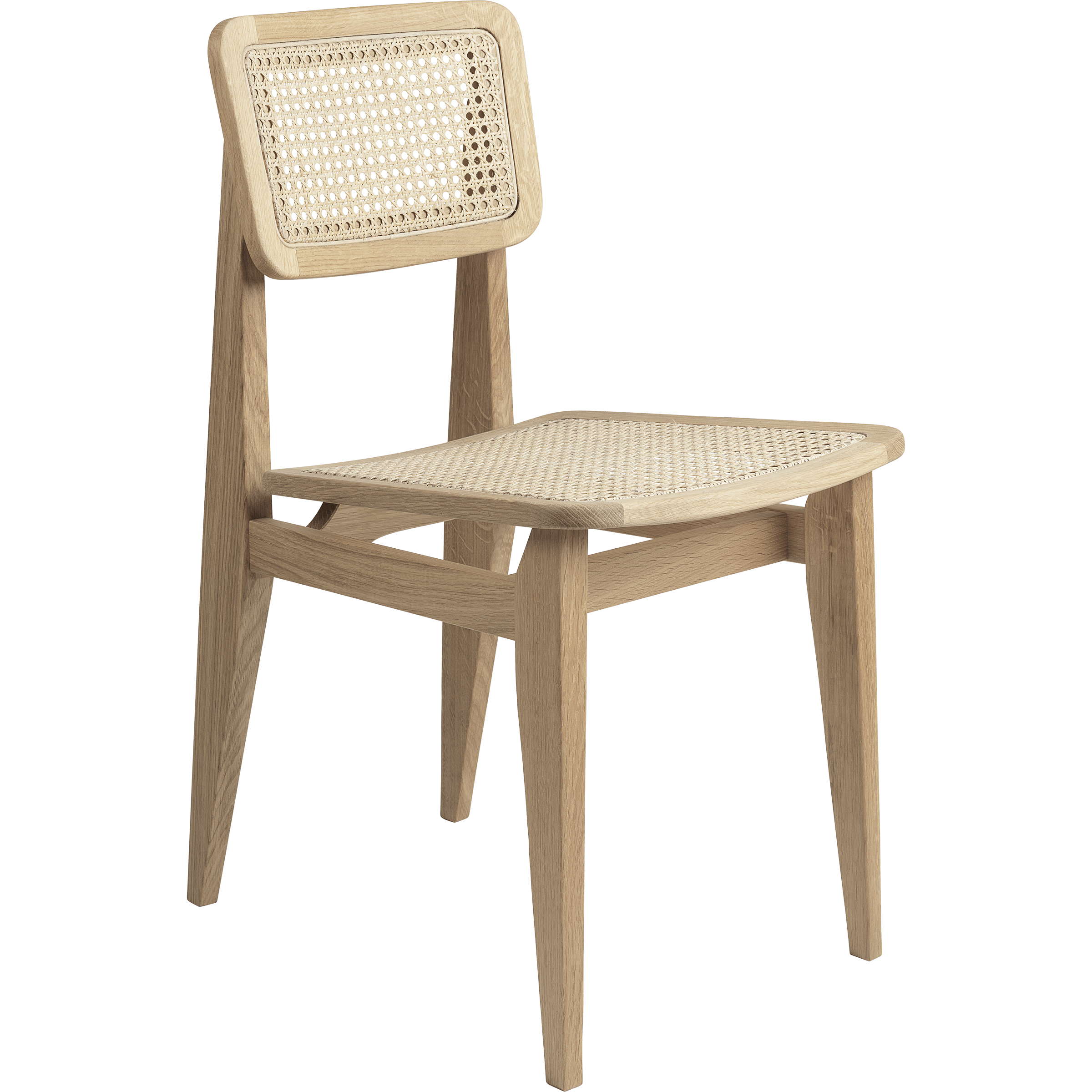 Gubi Furniture Oiled Oak C-Chair French Cane Dining Chair