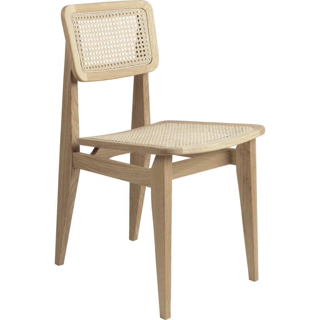 Gubi Furniture Oiled Oak C-Chair French Cane Dining Chair
