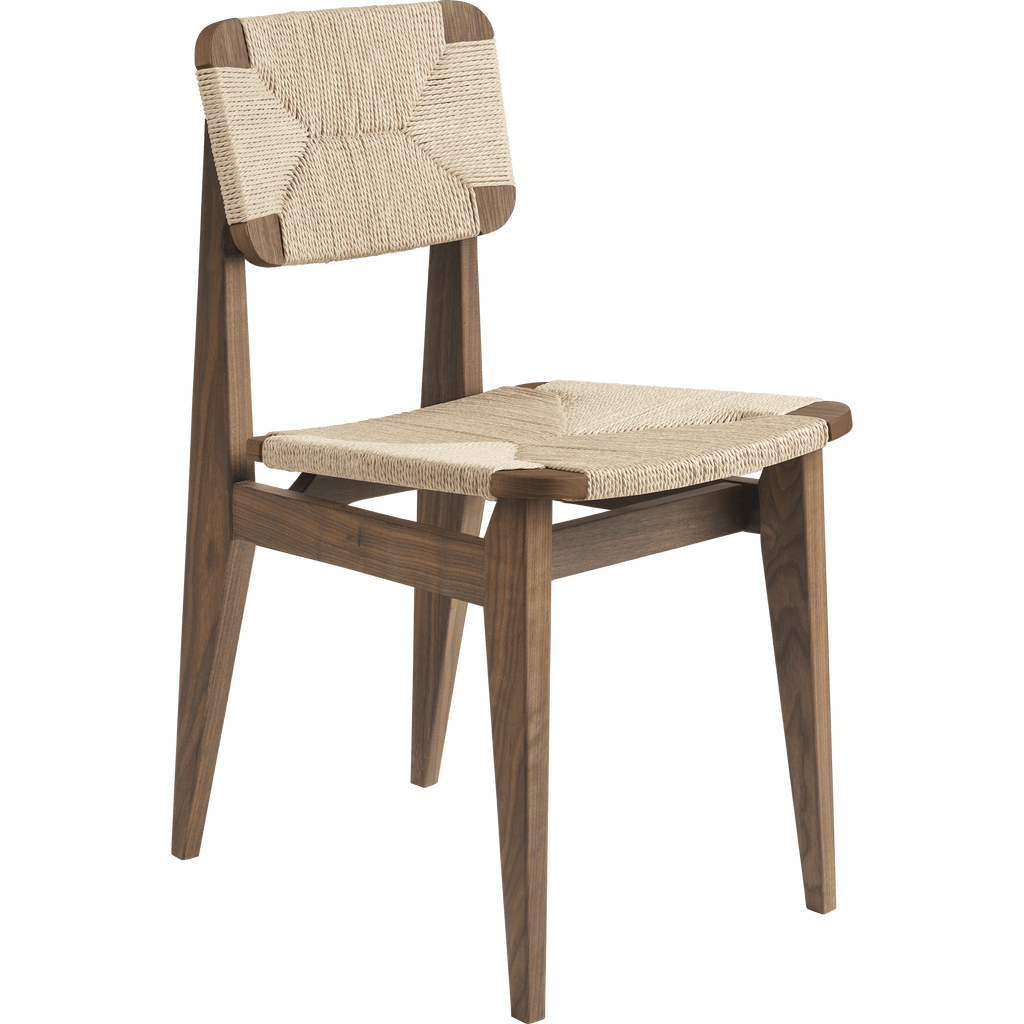 Gubi Furniture Oiled American Walnut C-Chair Paper Cord Dining Chair