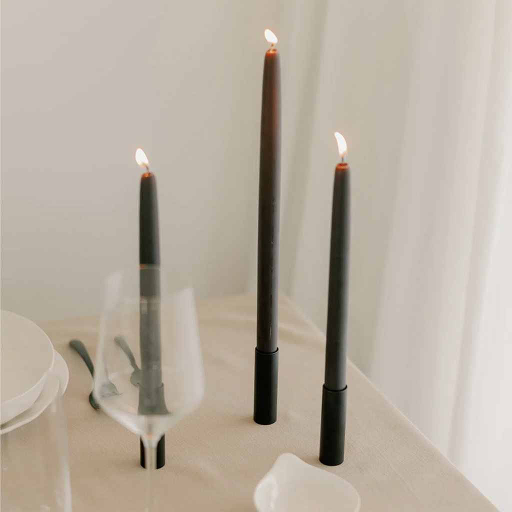 Mo&Co Home Candle Charcoal Beeswax Dipped Taper Candles
