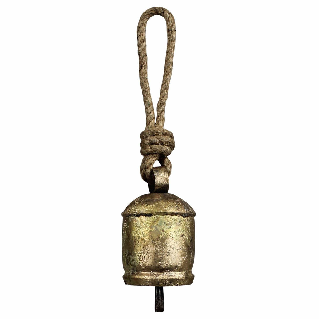 HomArt Chauk Bell with Rope Hanger, Brass - Sm