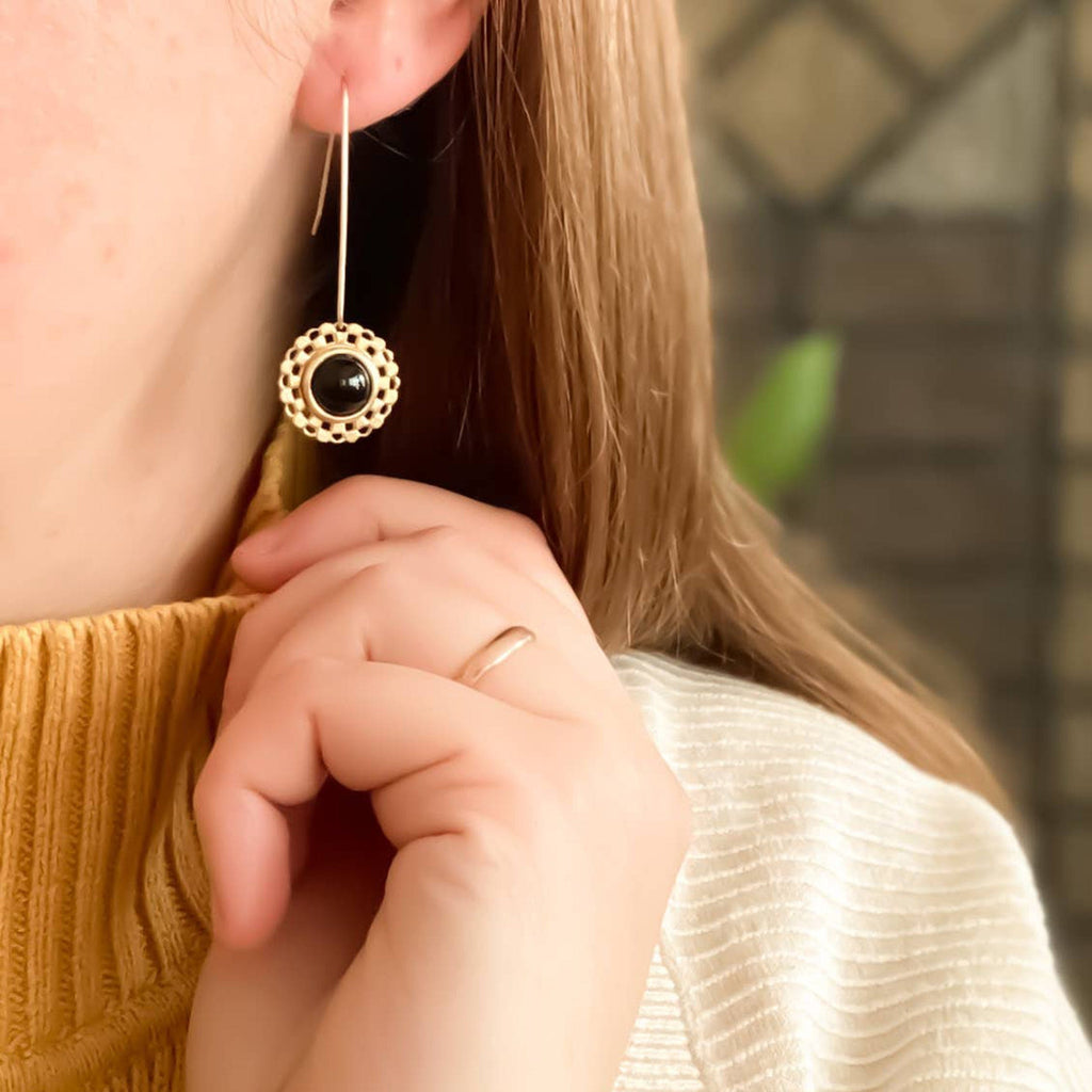 Michelle Starbuck Designs Jewelry Checkered Circle Earrings