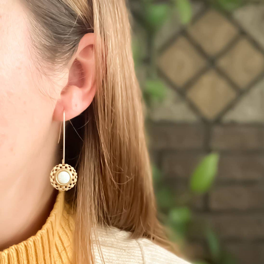 Michelle Starbuck Designs Checkered Circle Earrings