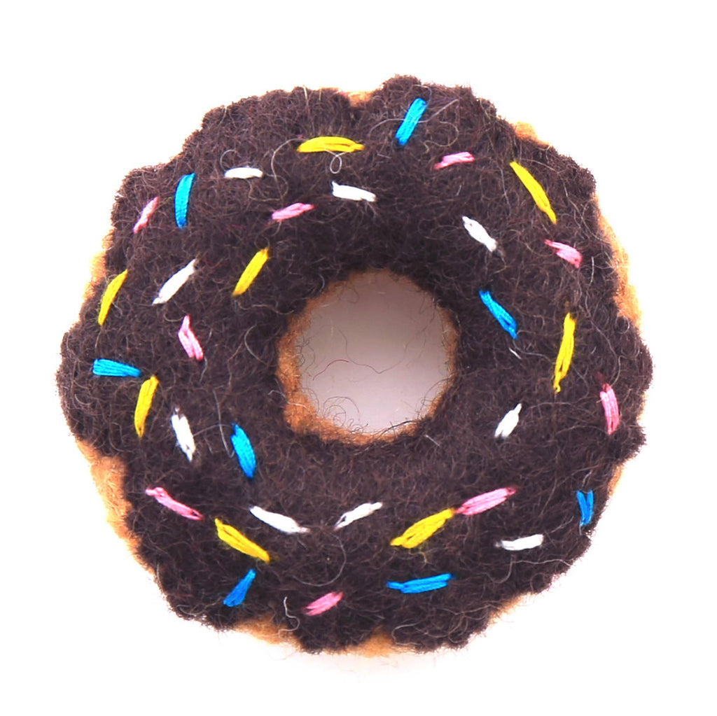 The Foggy Dog 3.25" diameter Chocolate Donut Cat Toy