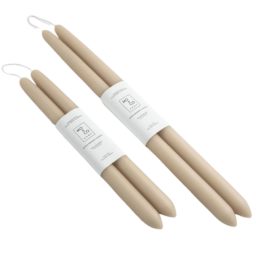 Mo&Co Home Candle Clay Beeswax Dipped Taper Candles