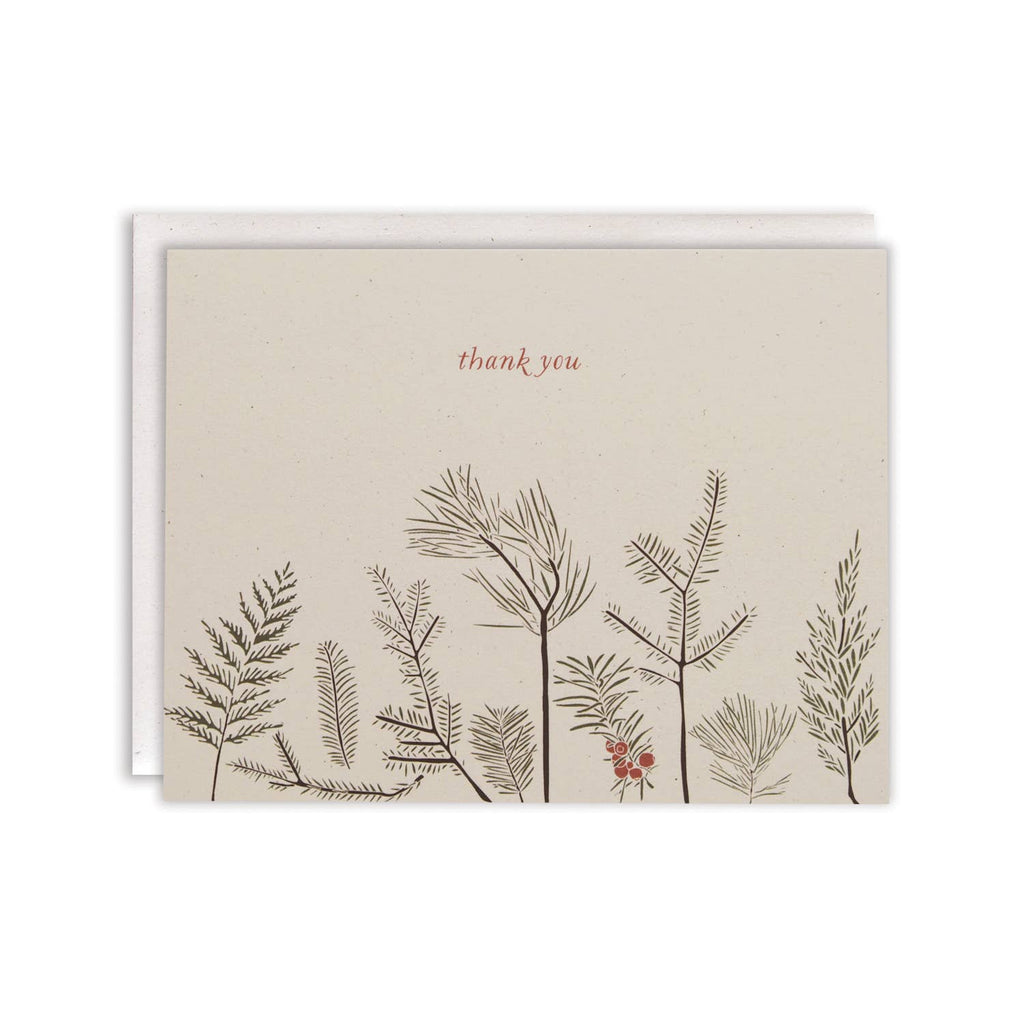 June & December Conifers Thank You Card